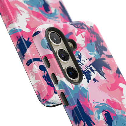 Vibrant Pink & Navy Abstract Splash – Samsung Galaxy Case