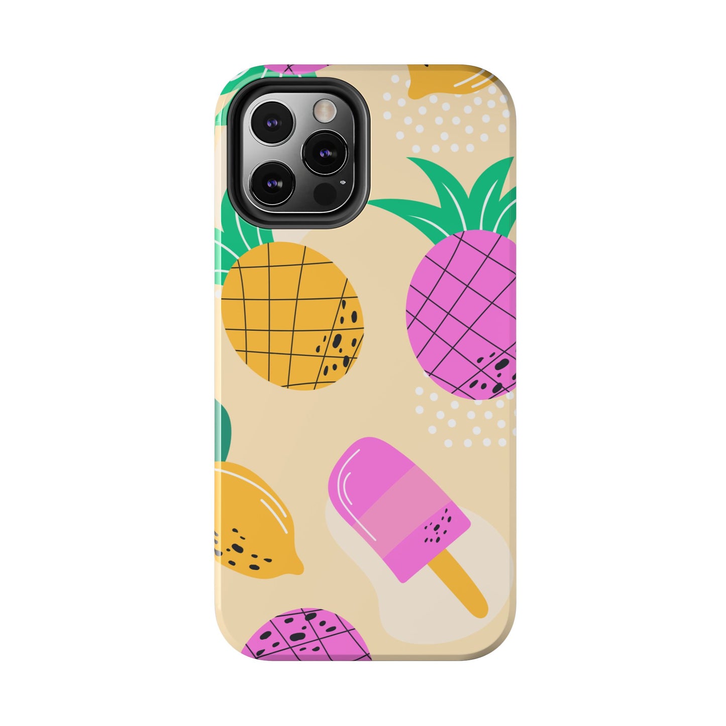 Tropical Pop iPhone Case – Fun Pineapple & Lemon Design with Vibrant Summery Colors