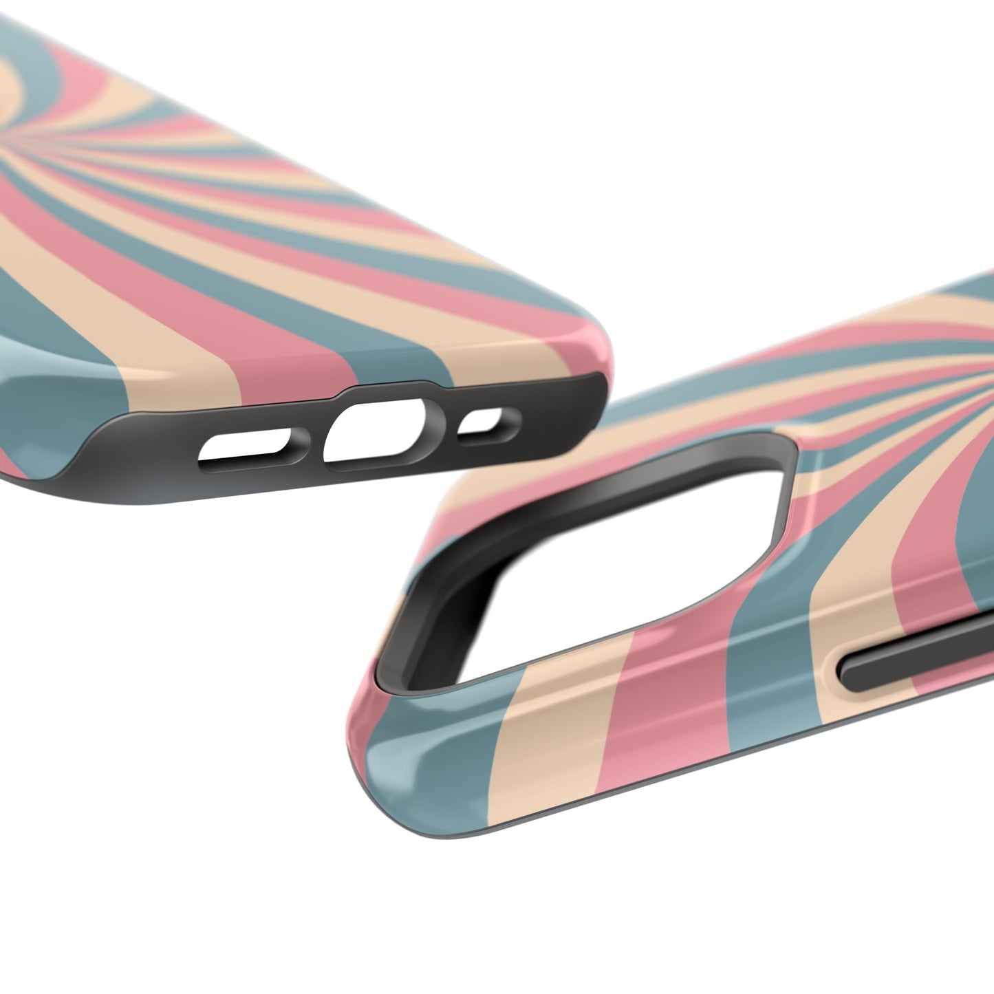 Vintage Pastel Swirl MagSafe iPhone Case – Dual-Layer Protection with 70s-Inspired Design