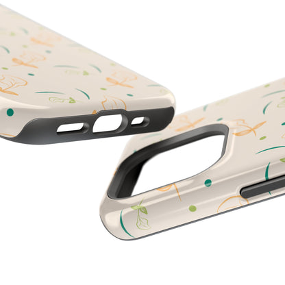 Soft Pastel Abstract Floral Tough MagSafe iPhone Case – Playful Minimalist Design with Dual-Layer Protection