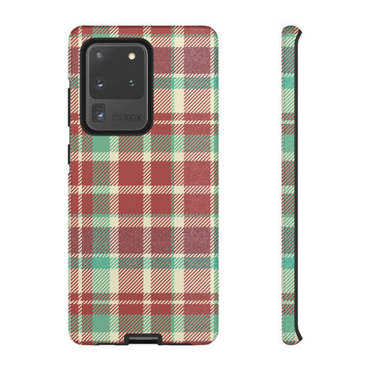 Vintage Plaid in Red & Cream – Samsung Galaxy Case with Timeless Style