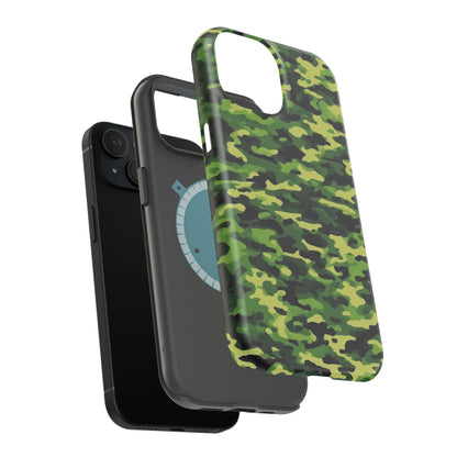 Green Woodland Camouflage – MagSafe iPhone Case, Slim and Shockproof