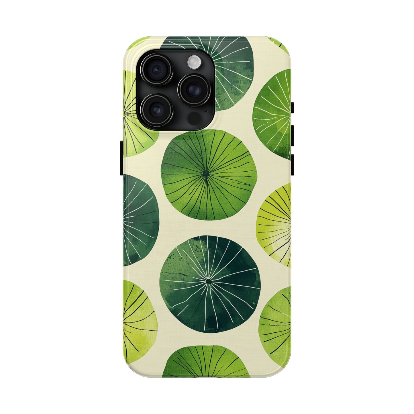 Watercolor Lily Pads iPhone Case – Shockproof, Matte Finish, Dual-Layer Protection