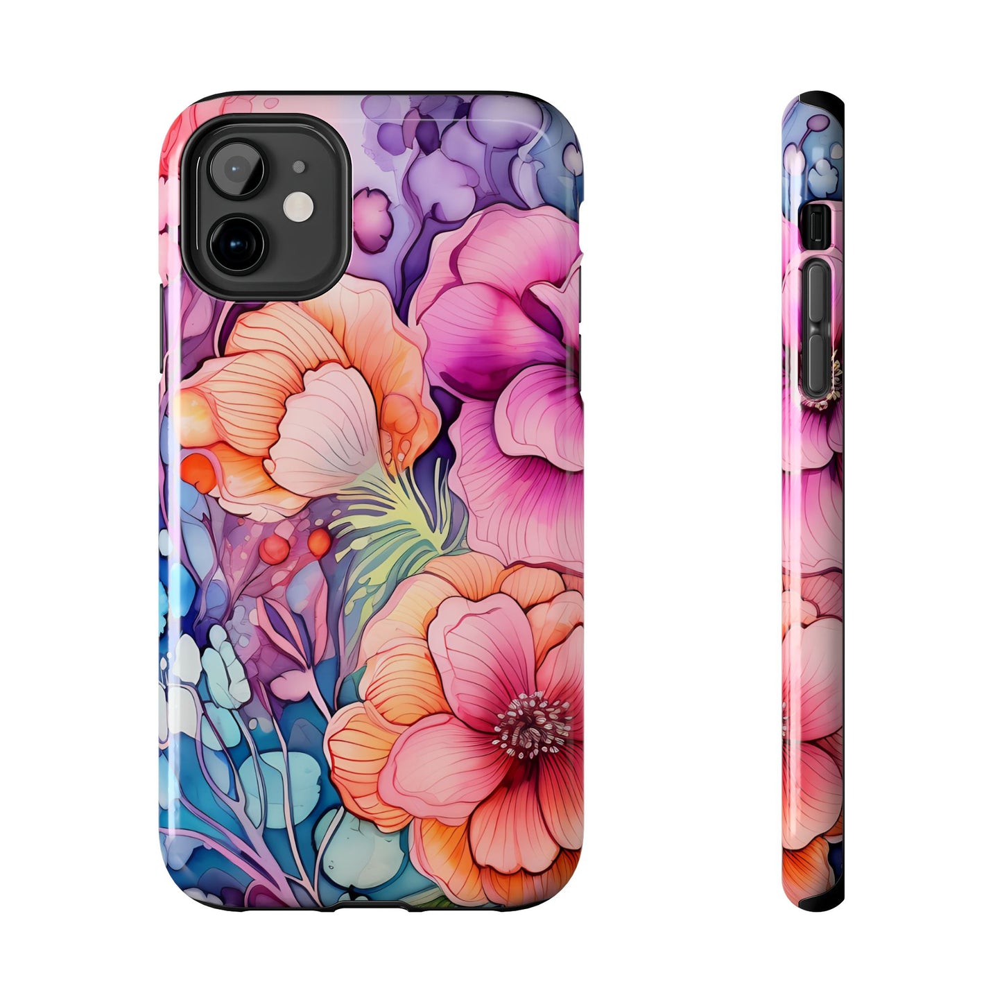 Bright Watercolor Floral Splash iPhone Series Case – Bold Artistic Design