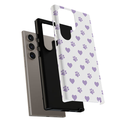 Paw Prints & Hearts – Samsung Galaxy Case, Cute and Durable Design