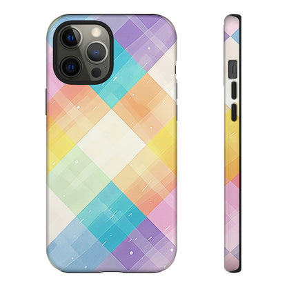 Pastel Plaid: Charming Watercolor Check Case for iPhone & Samsung Galaxy Phones