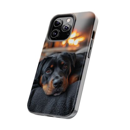 Warm Rottweiler by the Fireplace Samsung Galaxy Case – Rustic Charm for Dog Lovers