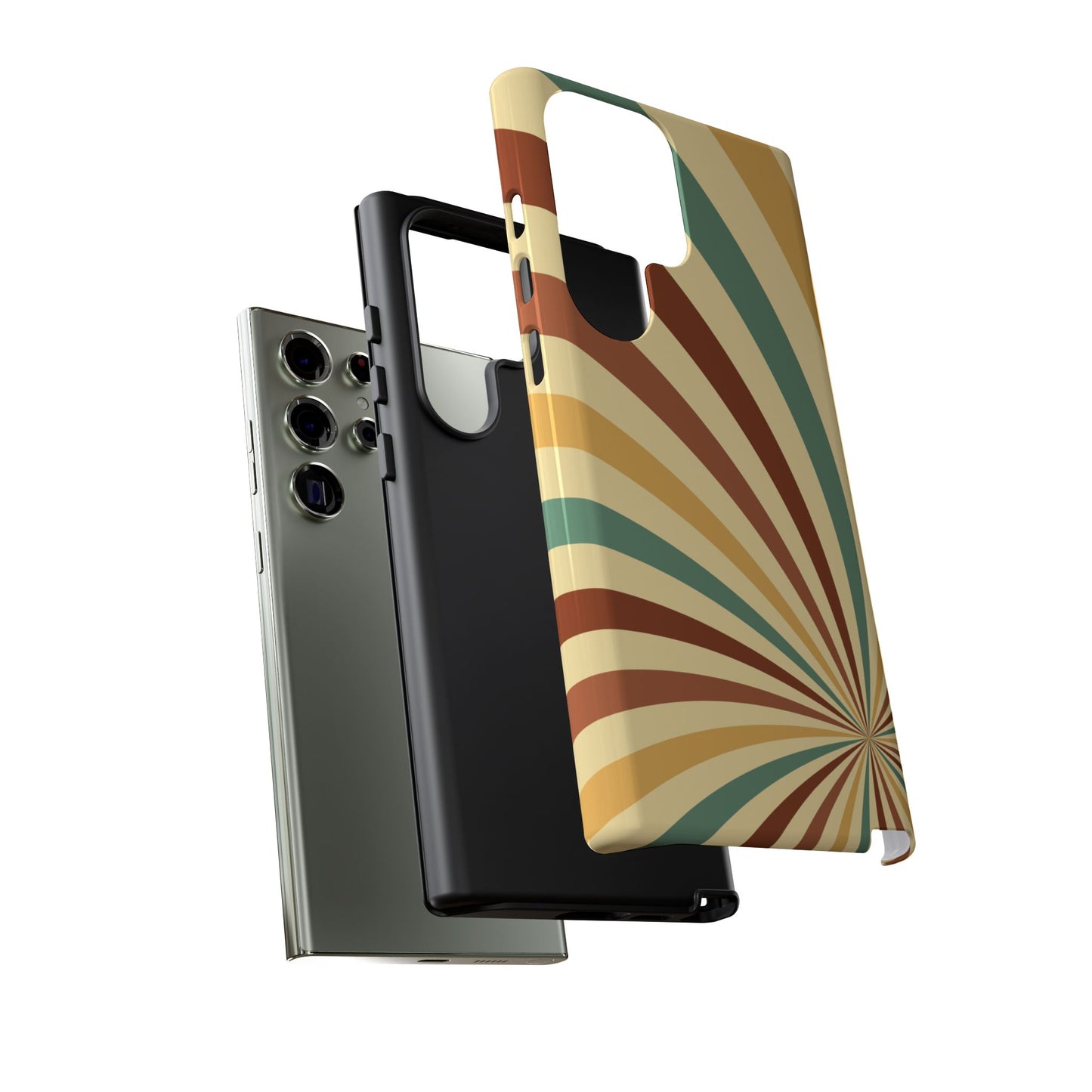 Earthy Retro Swirl Samsung Galaxy Case – Dual-Layer Protection with 70s-Inspired Earth Tones