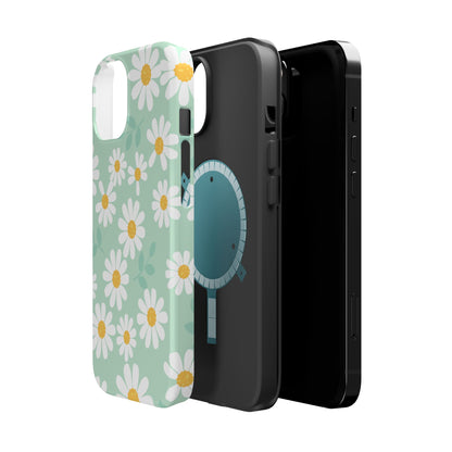 Charming Daisy Floral Tough MagSafe iPhone Case – Spring Pastel Design, Shockproof & Slim