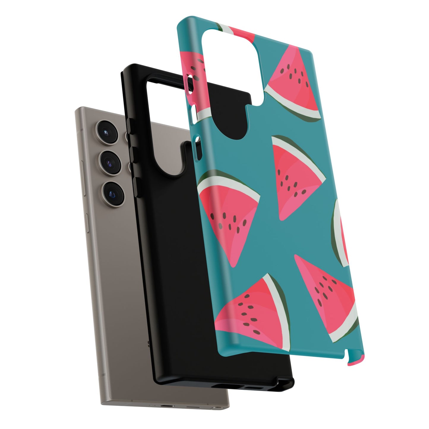 Watermelon Bliss Samsung Galaxy Case – Vibrant Summer Fruit Design on Teal Background