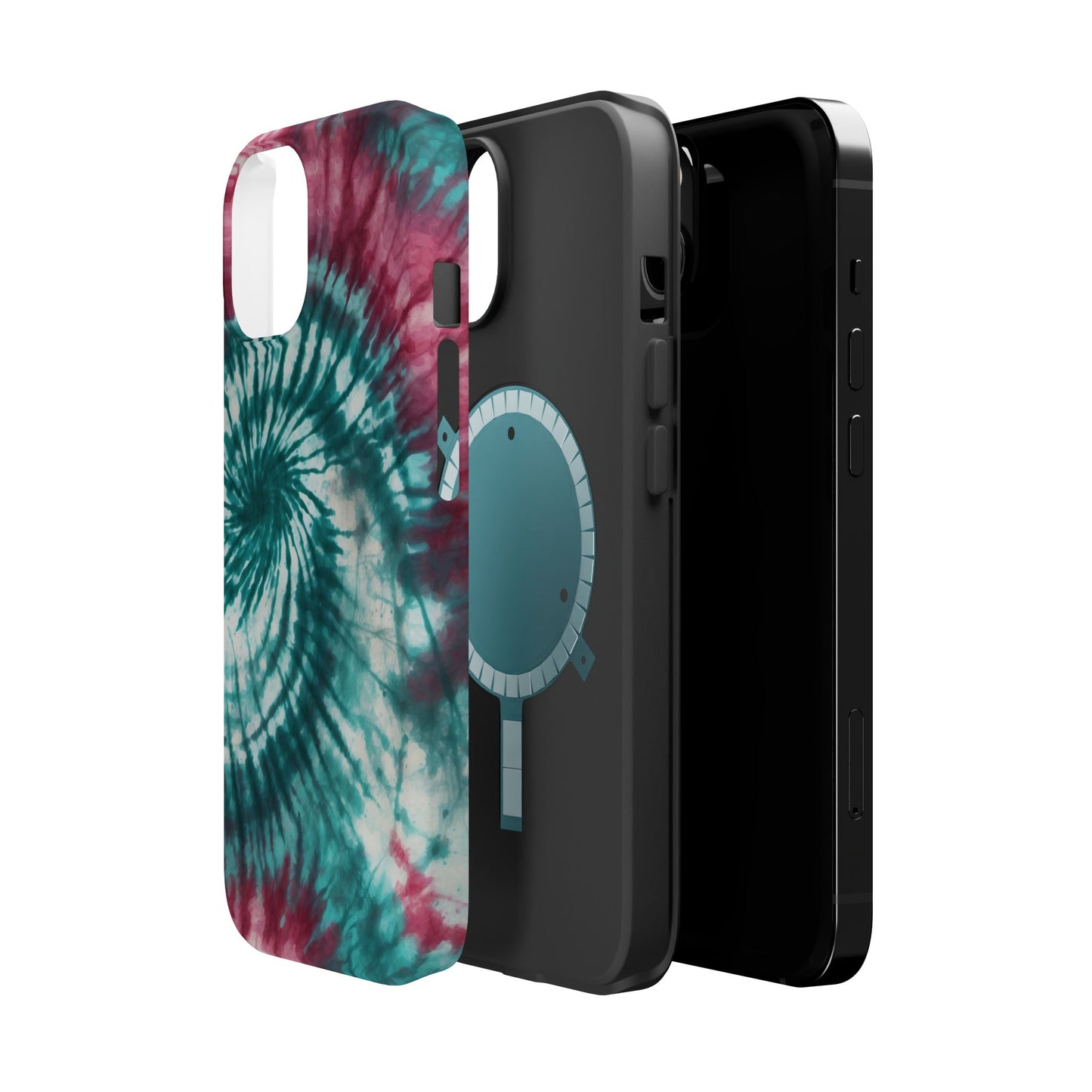 Teal and Pink Tie-Dye MagSafe Case – Stylish and Functional