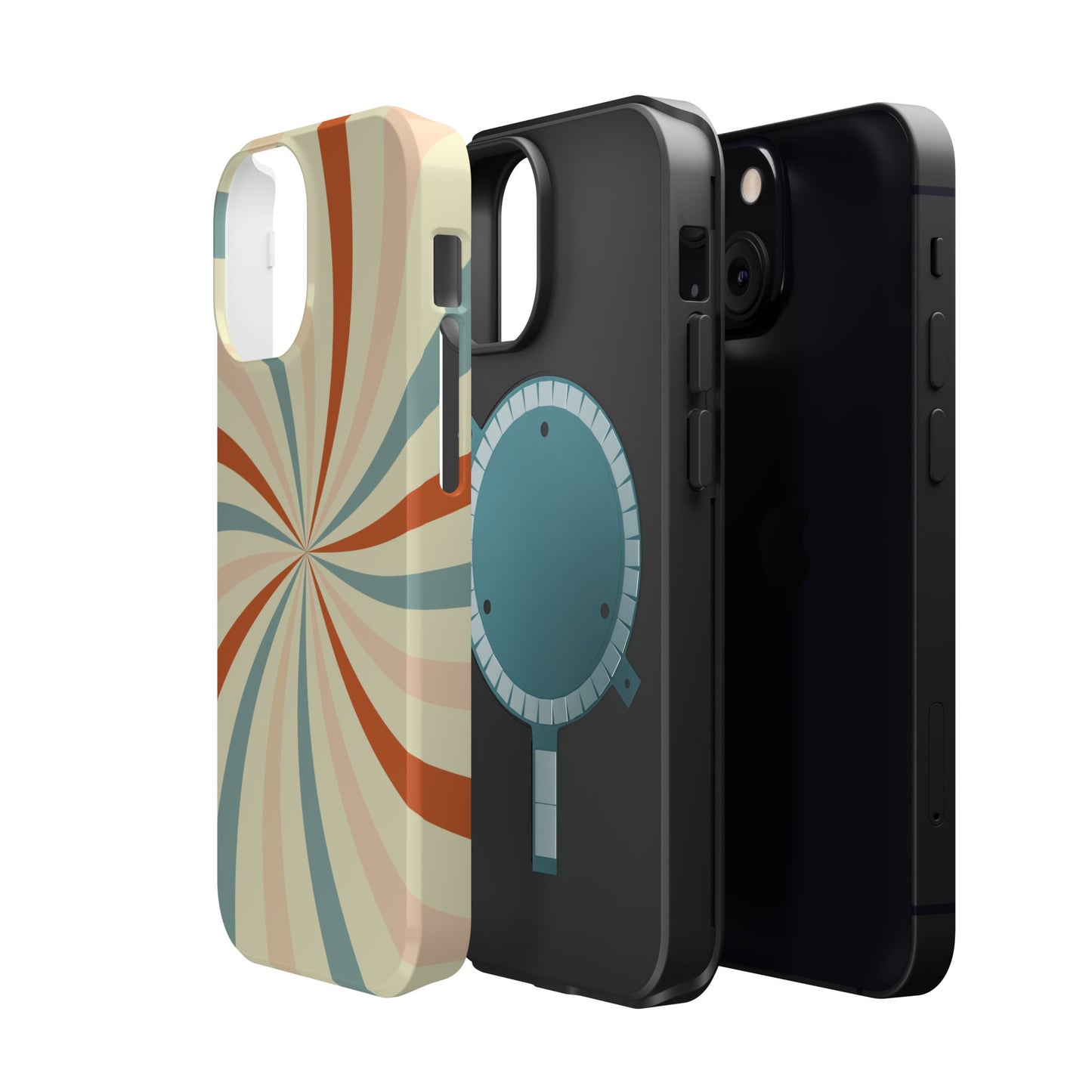 Retro Swirl MagSafe iPhone Case – Durable, Vintage-Inspired Design with Dual-Layer Protection