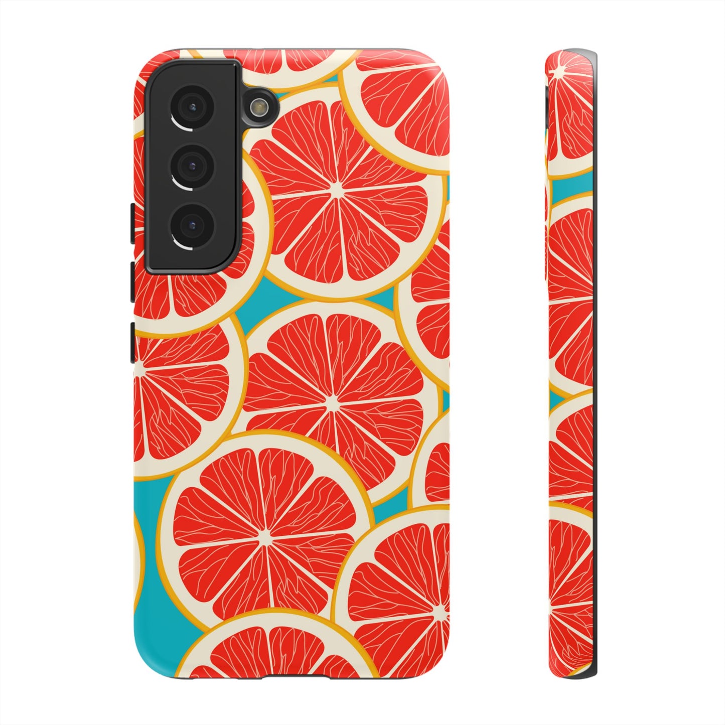 Ruby Grapefruit Pop Tough Samsung Galaxy Case – Vibrant Citrus Design, Shock - Resistant Protection - BOGO Cases