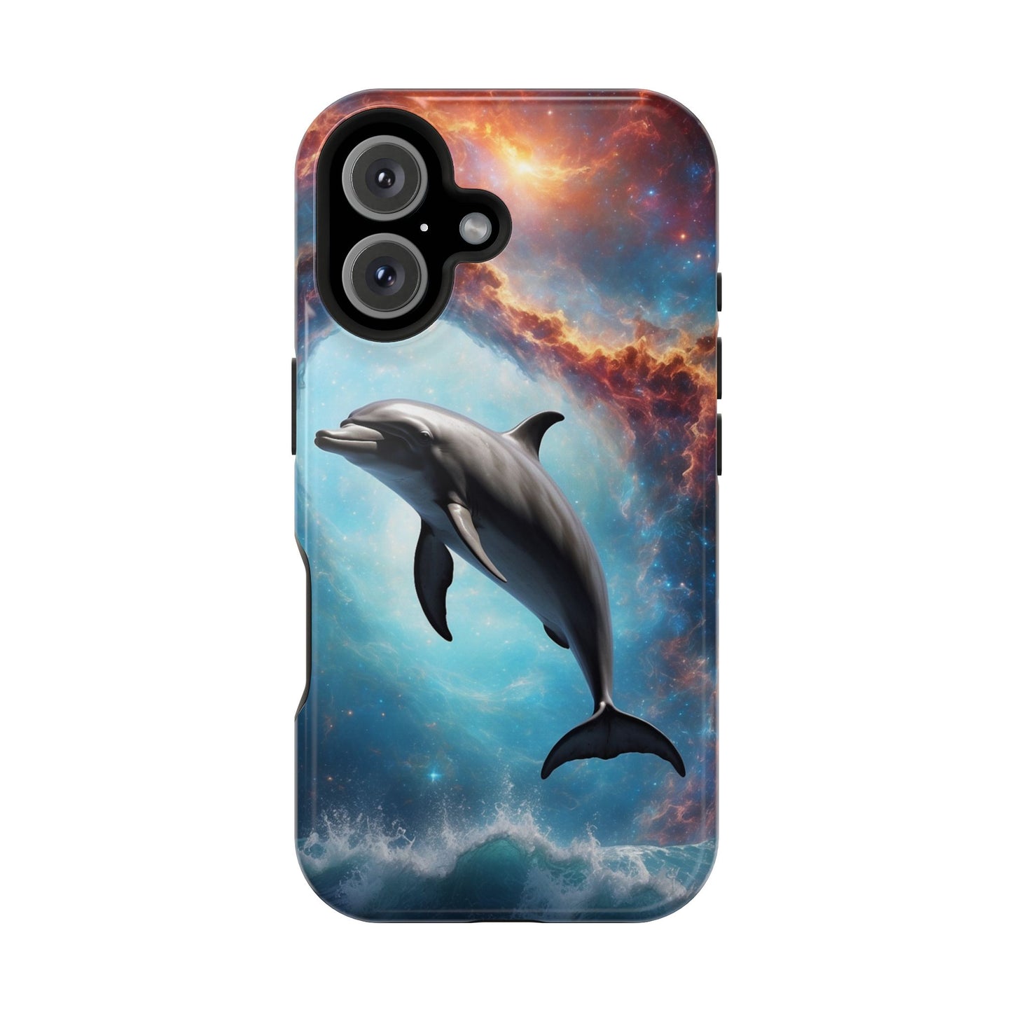 Cosmic Dolphin Space Vibes - MagSafe-Compatible Case