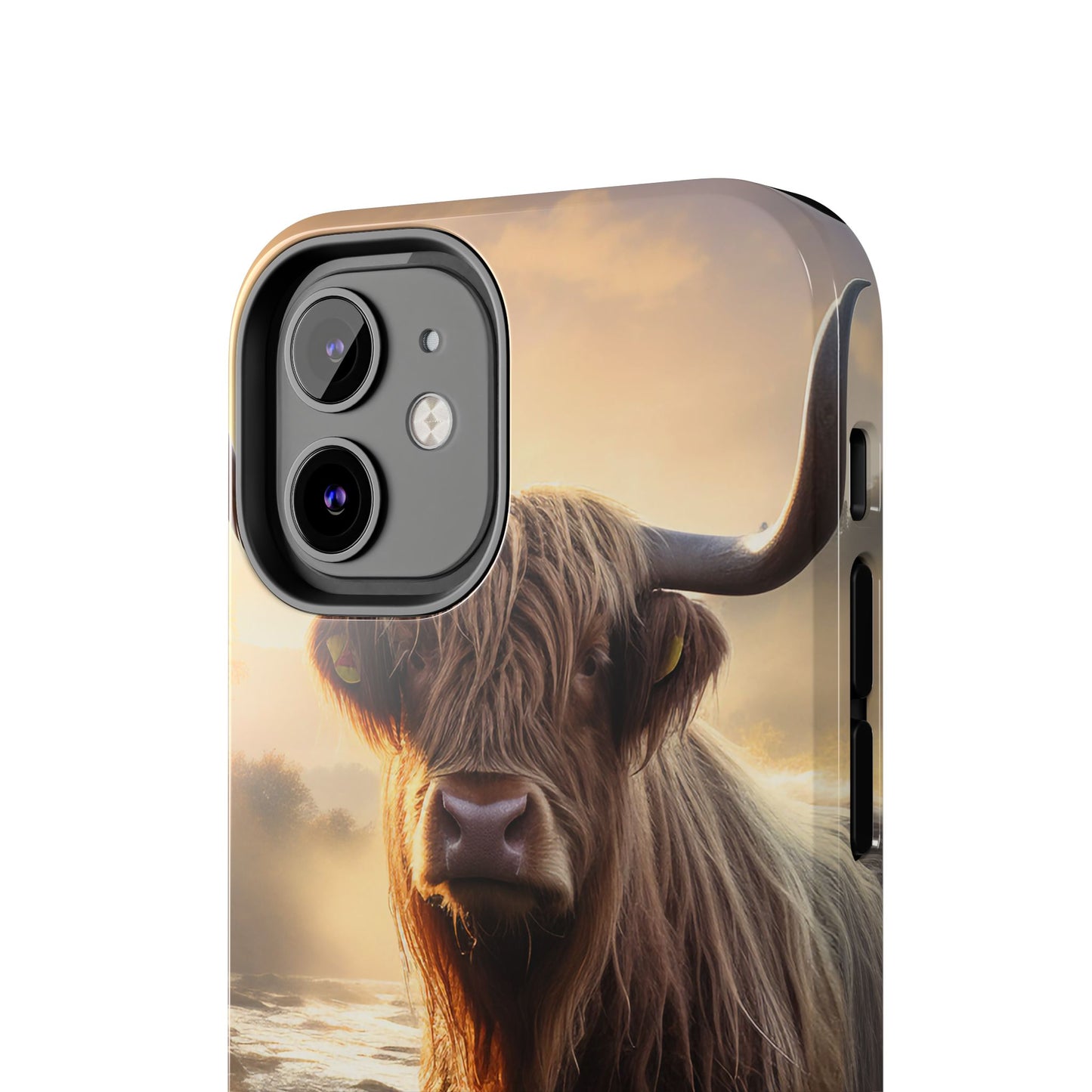 Highland Cow iPhone Case - Rugged Farmhouse Style Phone Cover, Western Cow Print iPhone Case, Shock Resistant & Wireless Charging Compatible - BOGO Cases