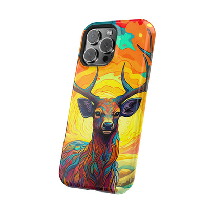 Vibrant Stag in Bloom – MagSafe iPhone Case