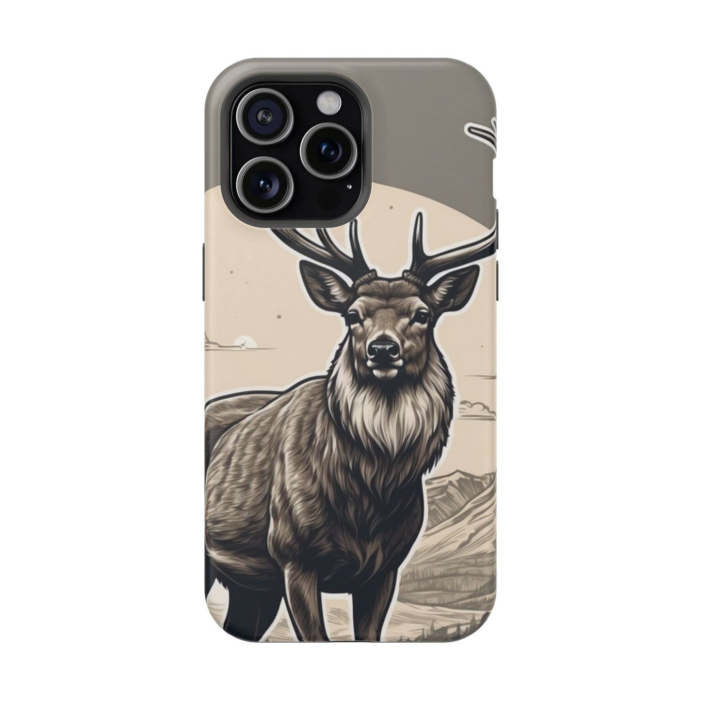 Monochrome Majesty – Regal Stag MagSafe iPhone Cases