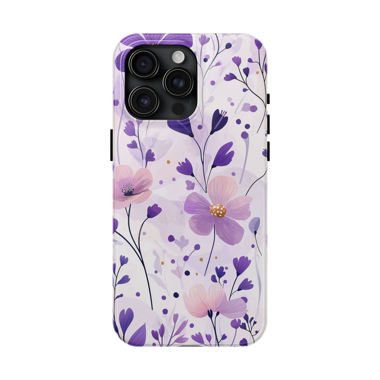 Purple Floral Bliss iPhone Case – Delicate Blossom Design - BOGO Cases