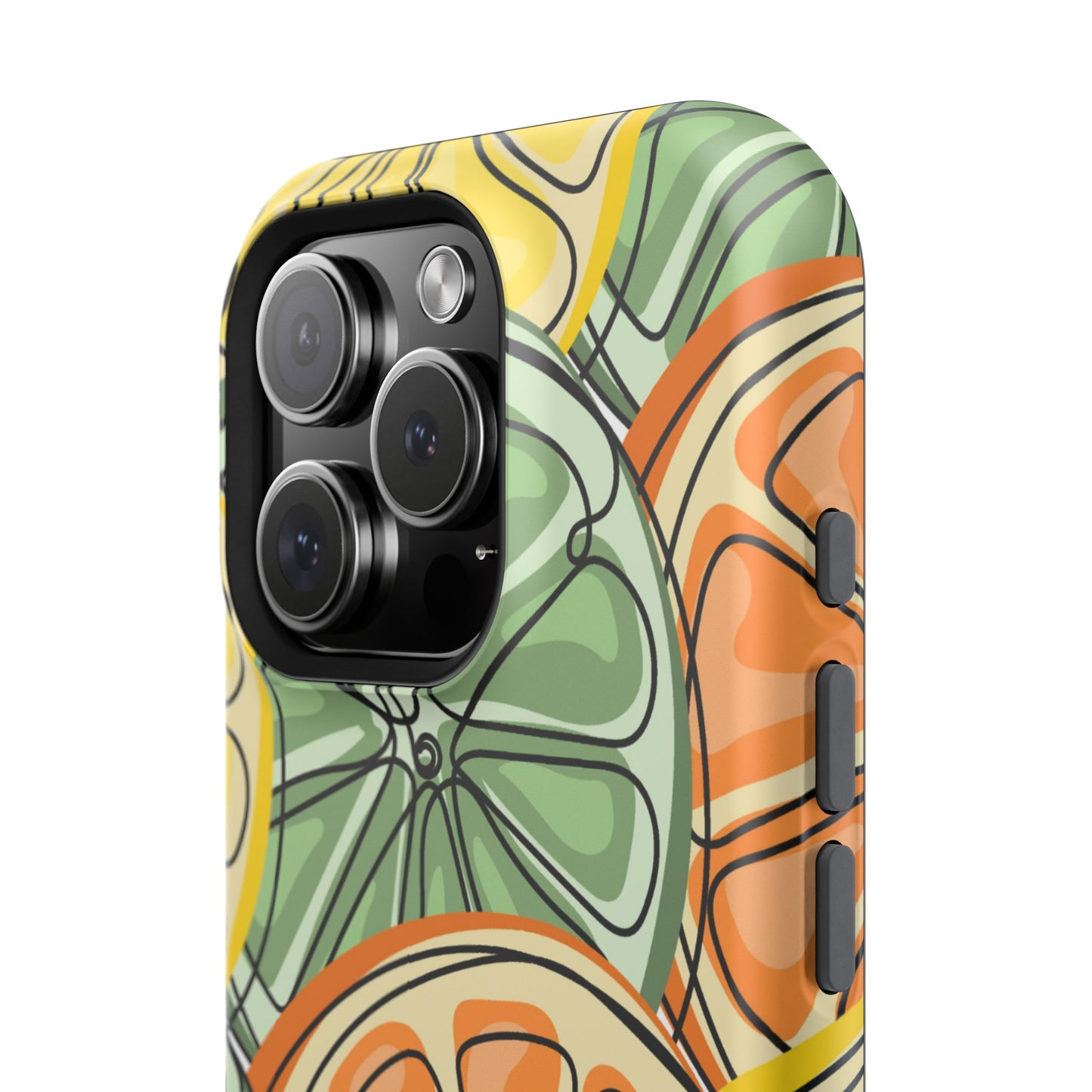 Citrus Zest Tough MagSafe iPhone Case – Bold Lime, Lemon, and Orange Design, Shockproof Protection