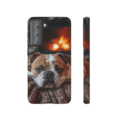 Cozy Bulldog Samsung Galaxy Case – Fireside-Inspired Protective Cover