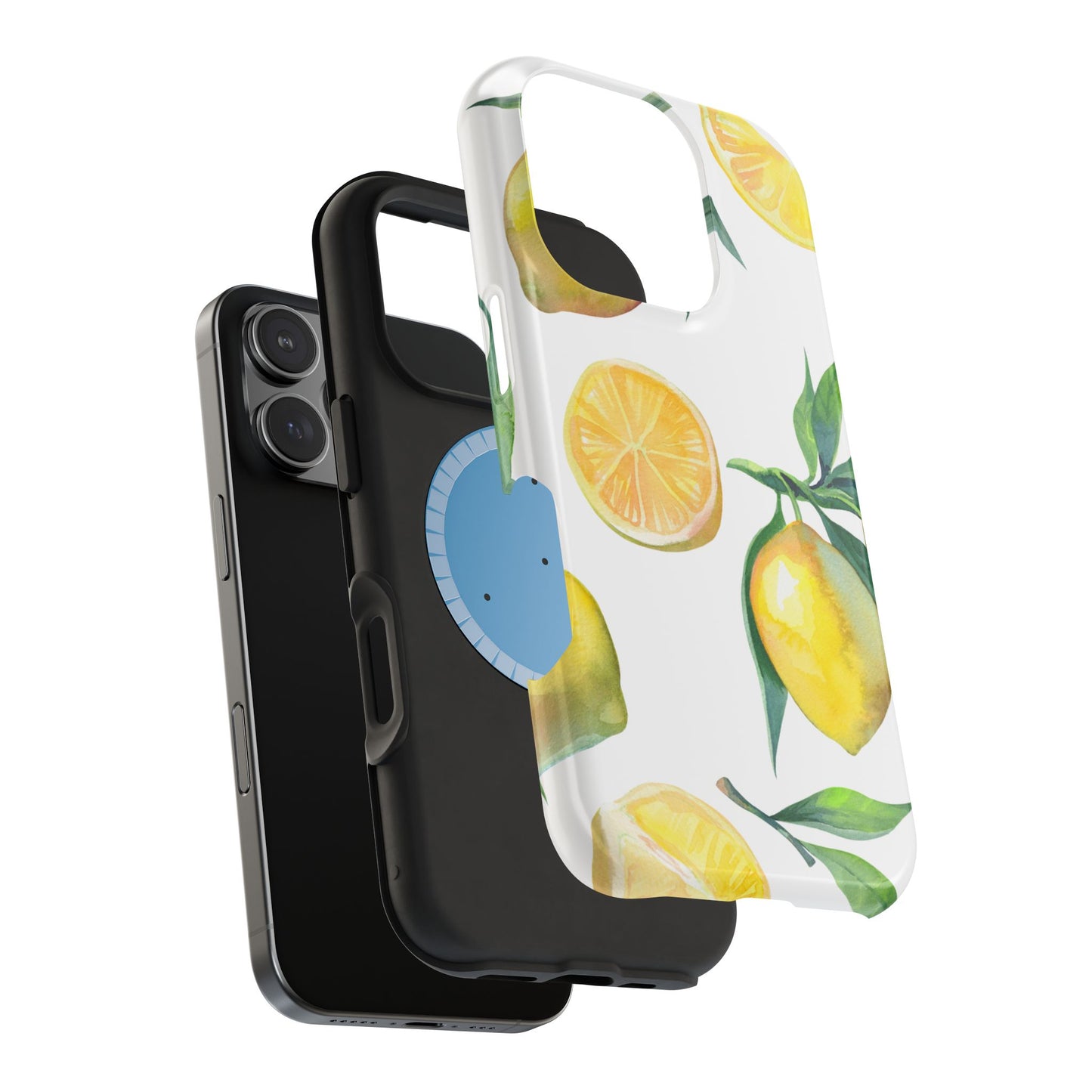 Lemon Grove Watercolor Tough MagSafe iPhone Case – Fresh Citrus Design, Dual-Layer Protection