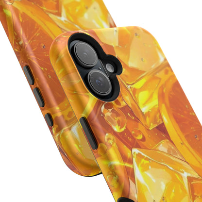 Citrus Splash MagSafe iPhone Case – Bright Orange Slices & Ice, Dual-Layer Protection