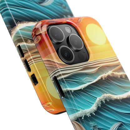 Tropical Sunset Paper Art Ocean – iPhone Series Case