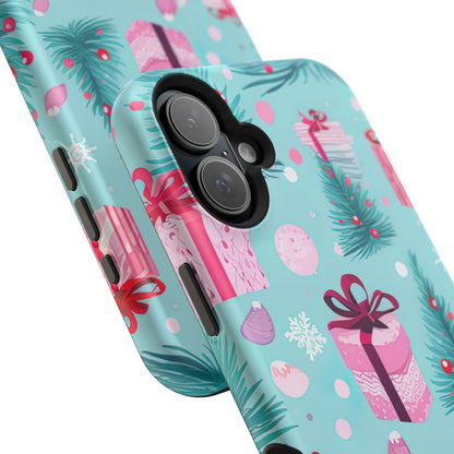 Festive Pink Christmas Gifts and Evergreen MagSafe iPhone Case – Holiday Theme, Protective Cover