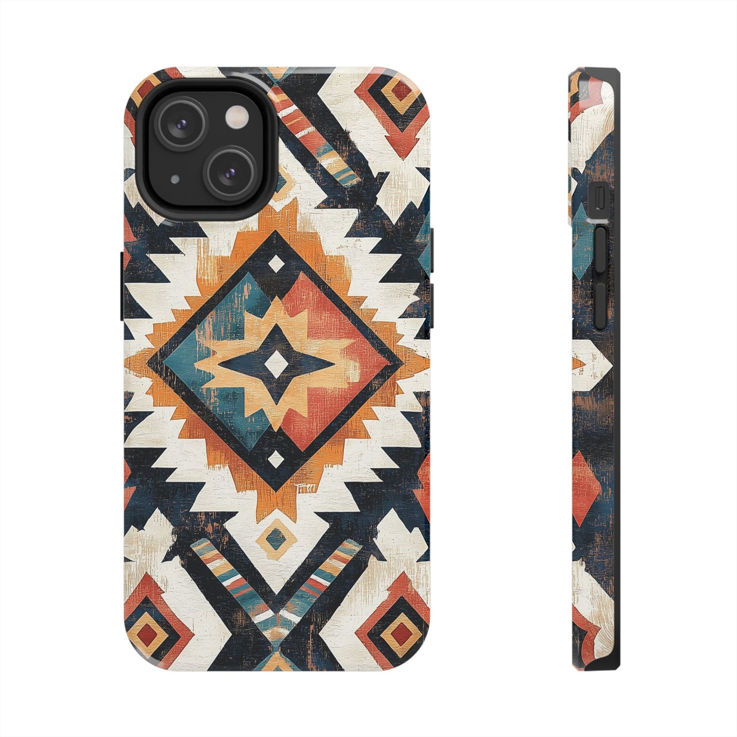 Vintage Southwestern Diamond Tough iPhone Case – Rustic Tribal Design, Dual - Layer Protection - BOGO Cases