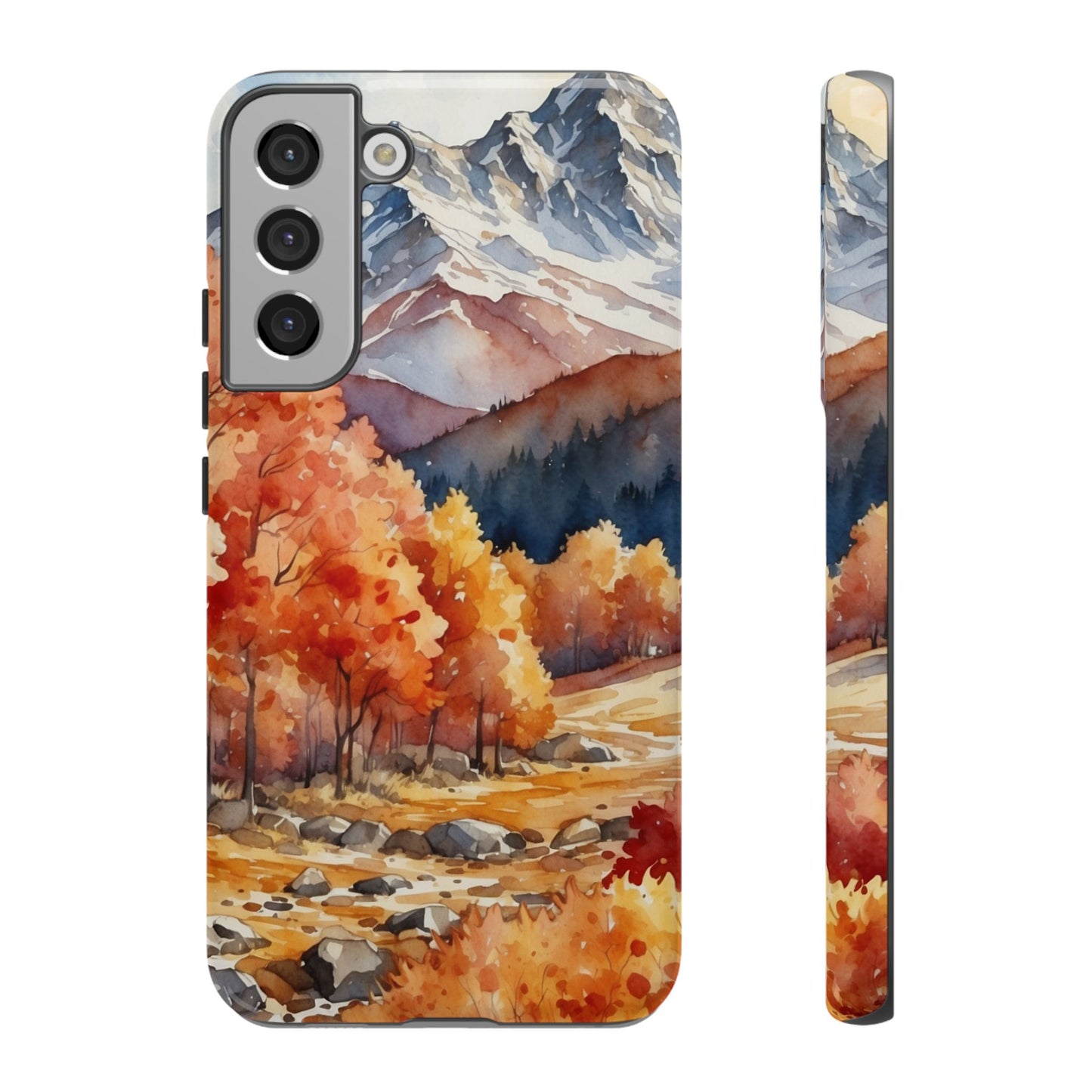 Watercolor Autumn Forest and Mountains - Samsung Galaxy Case