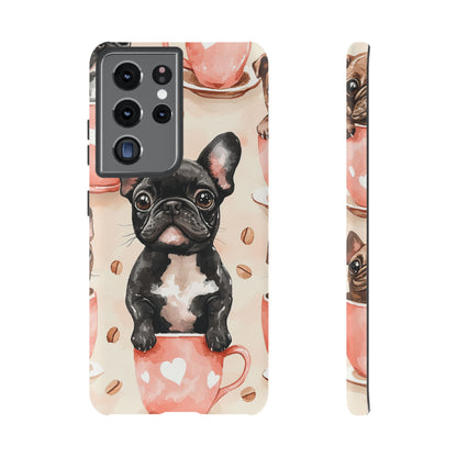 French Bulldog in Coffee Cup  Samsung Galaxy  Case – Cute Dog Art, Shockproof & Slim Design