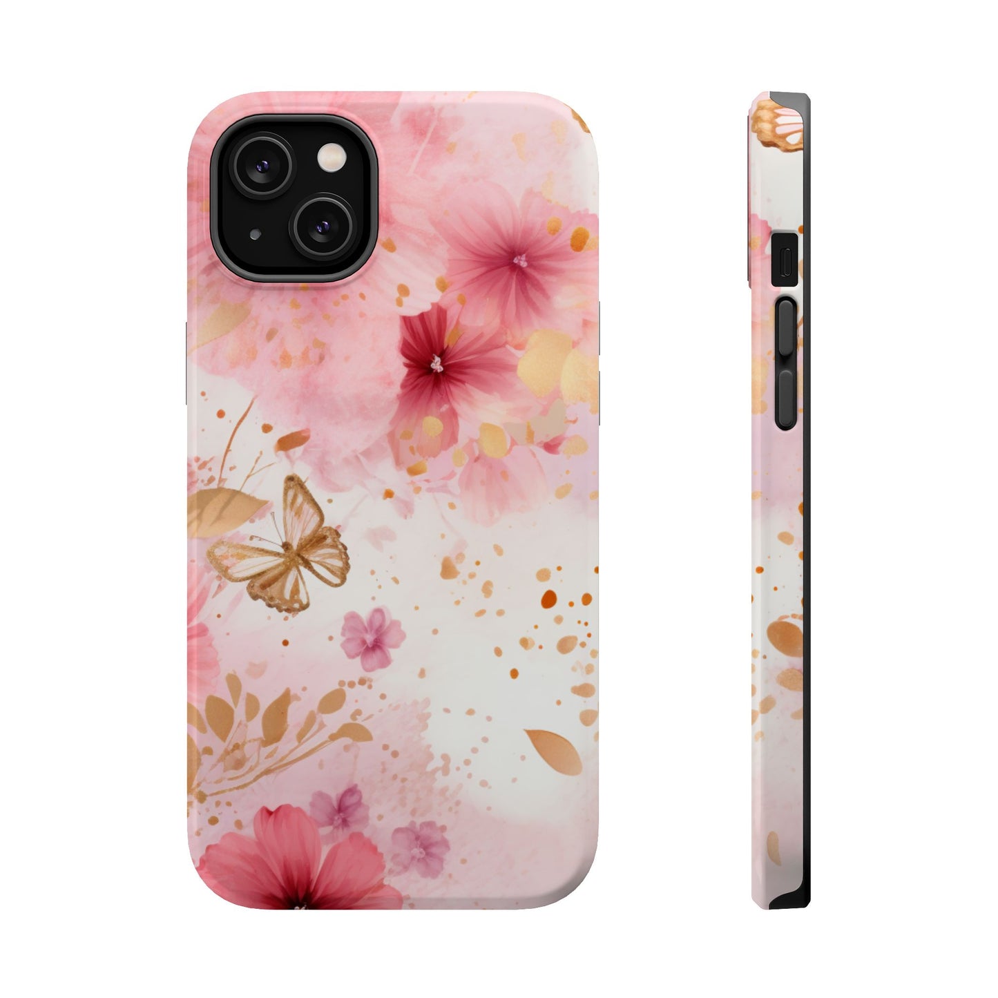 Blush Pink Floral Butterfly - MagSafe iPhone Case