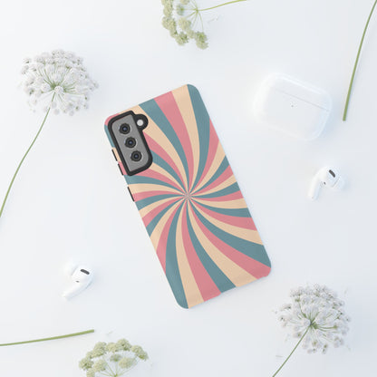 Vintage Pastel Swirl  Samsung Galaxy Case – Dual-Layer Protection with 70s-Inspired Design