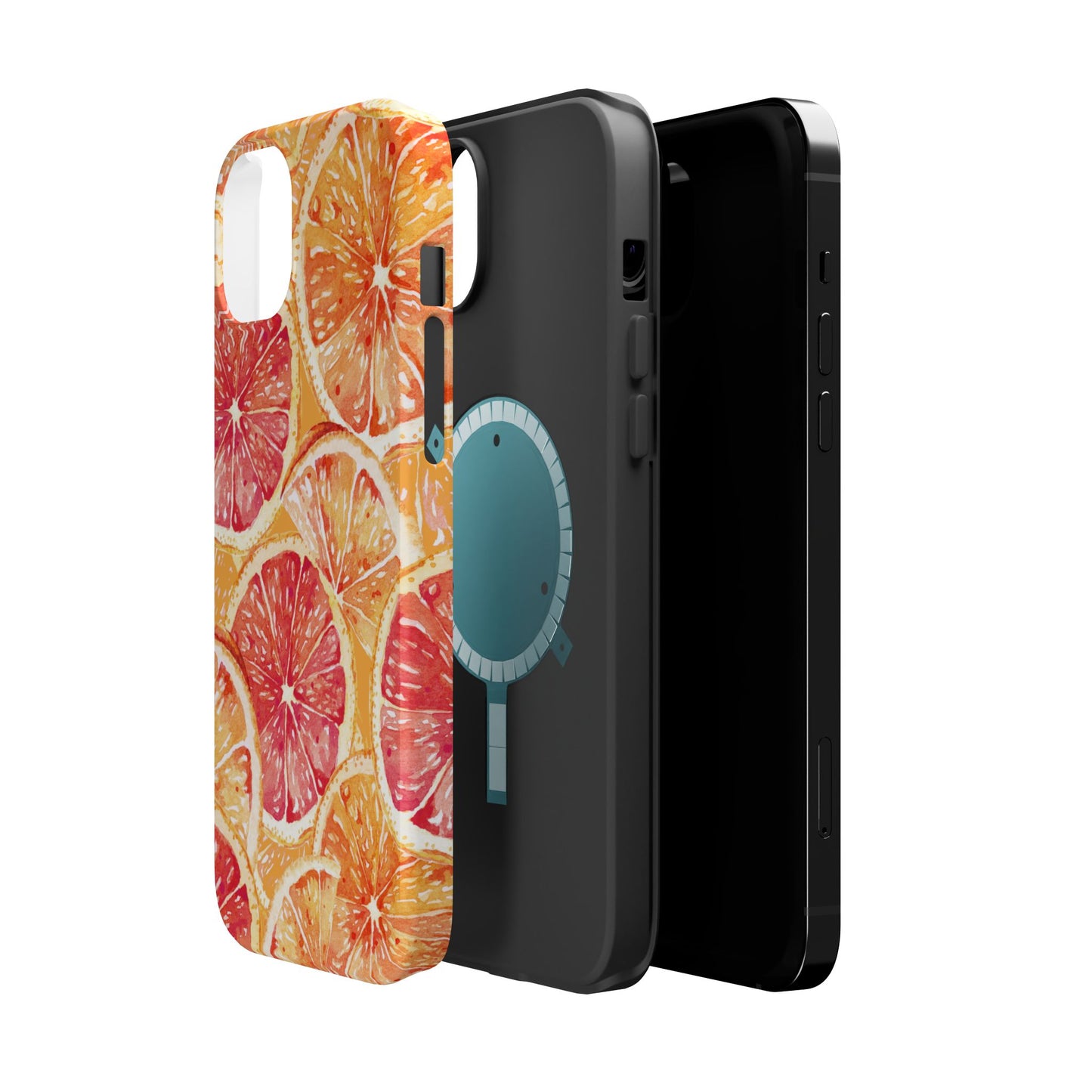 Watercolor Citrus Splash Tough MagSafe iPhone Case – Vibrant Fruit Print, Shock-Resistant Design