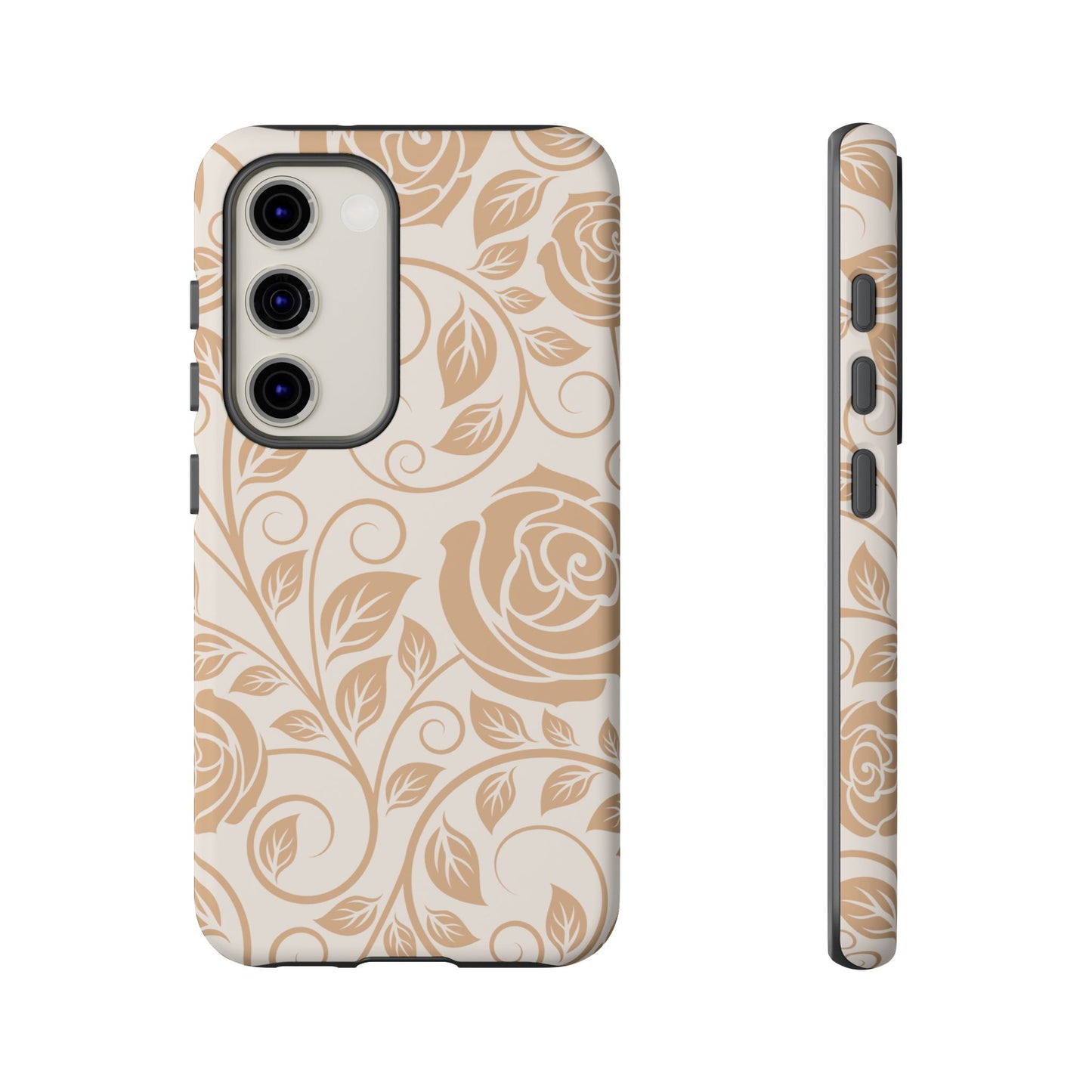 Vintage Rose Vine Tough Samsung Galaxy Case – Elegant Floral Pattern with Dual-Layer Protection