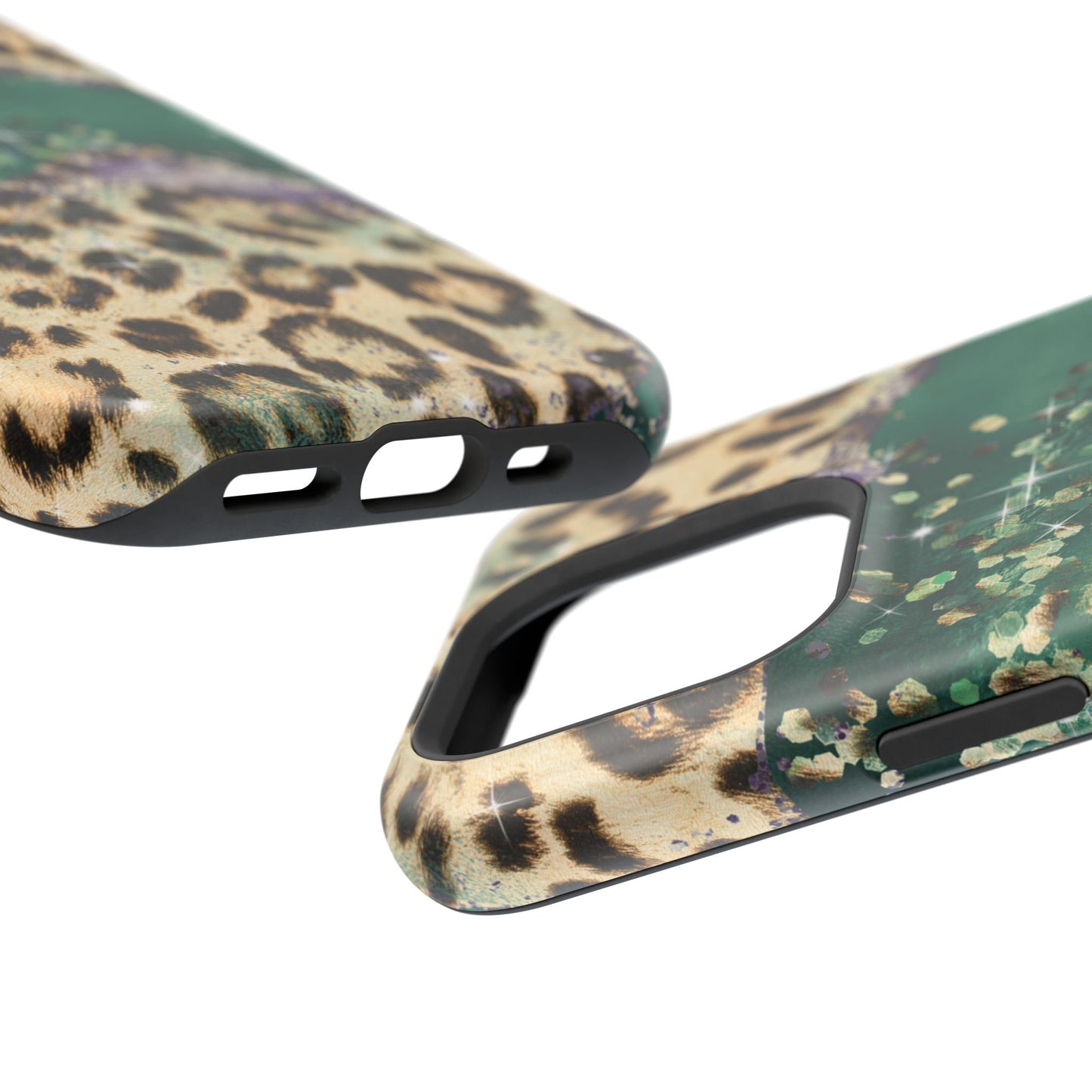 Emerald Glitter Leopard Print - MagSafe iPhone Series Case