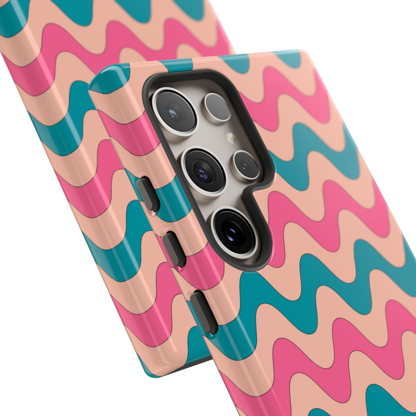 Retro Waves Pattern Samsung Galaxy Case – Shockproof Design with Dual-Layer Protection