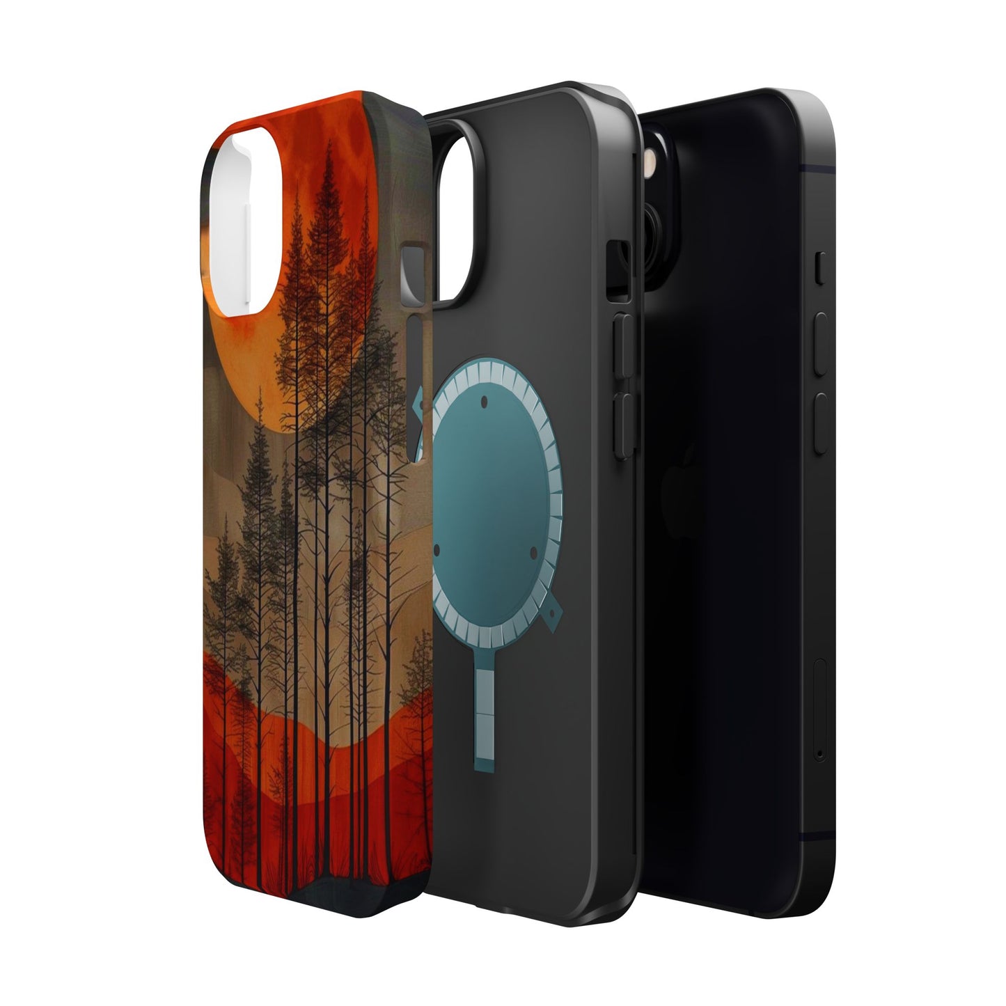 Moody Forest Moonrise MagSafe iPhone Case – Dark Landscape Design, Dual-Layer Protection