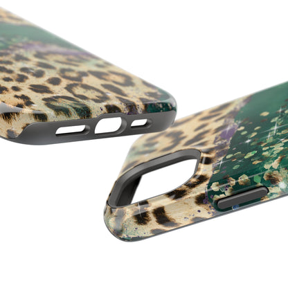 Emerald Glitter Leopard Print - MagSafe iPhone Series Case