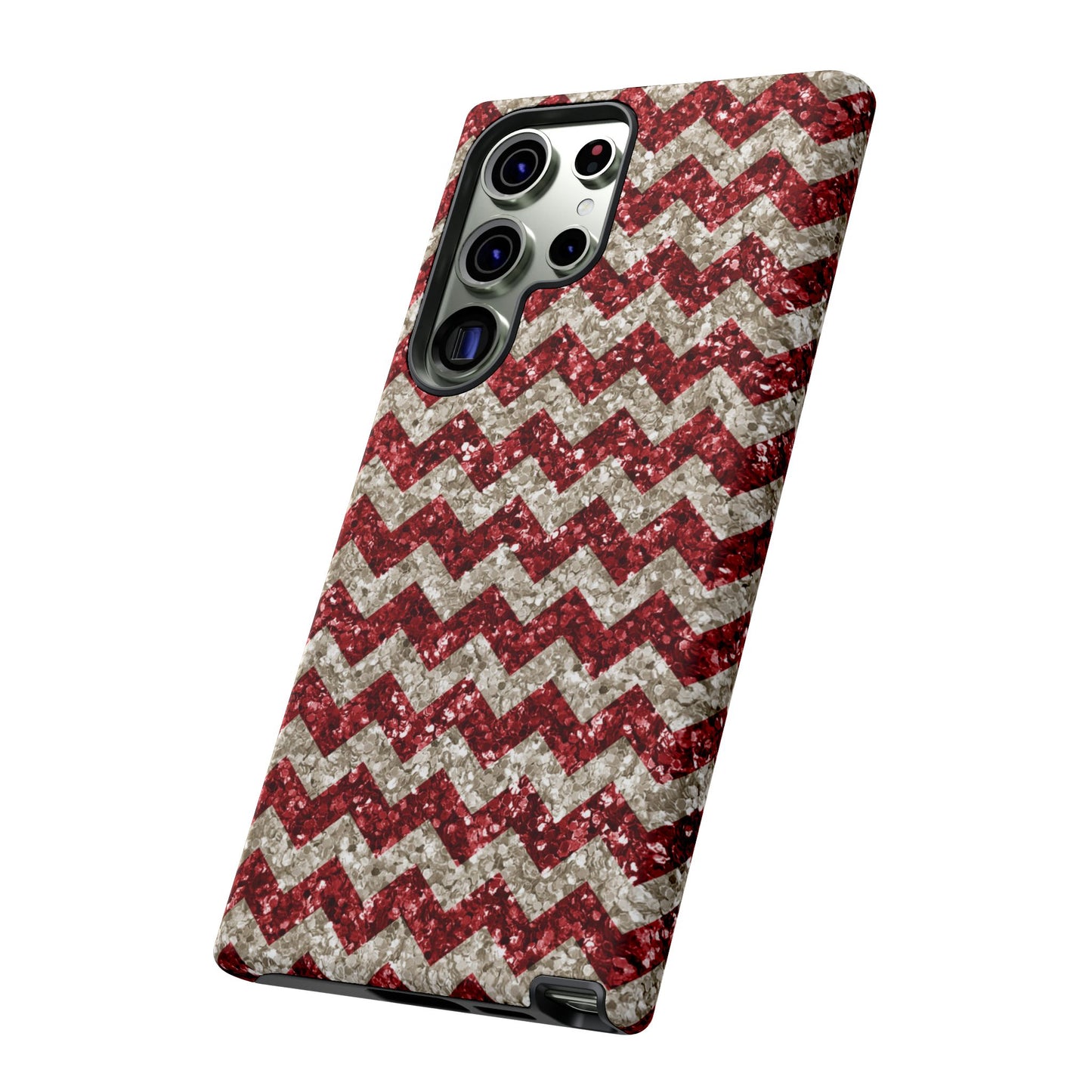 Copy of Sparkling Red & White Chevron – Glitter Illusion Samsung Galaxy Case