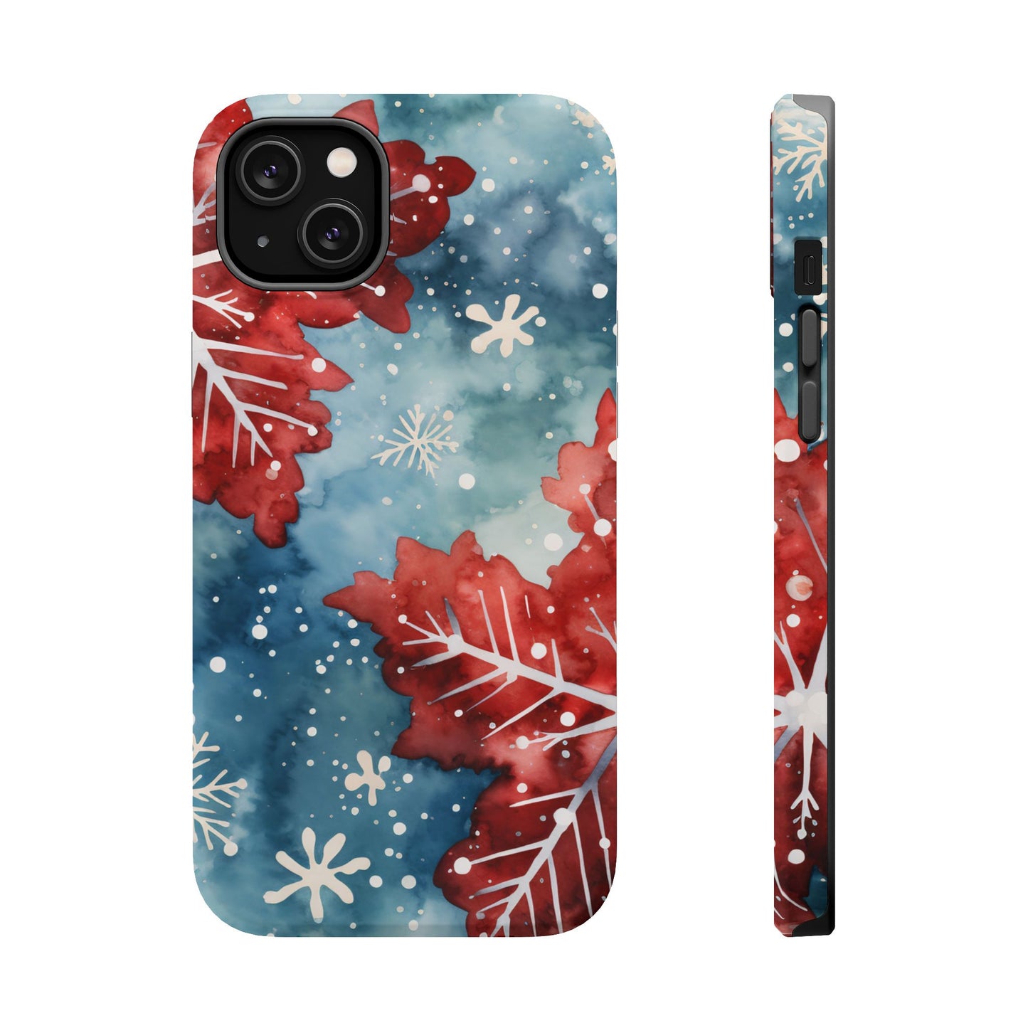 Crimson Snowflake Charm – MagSafe iPhone Case