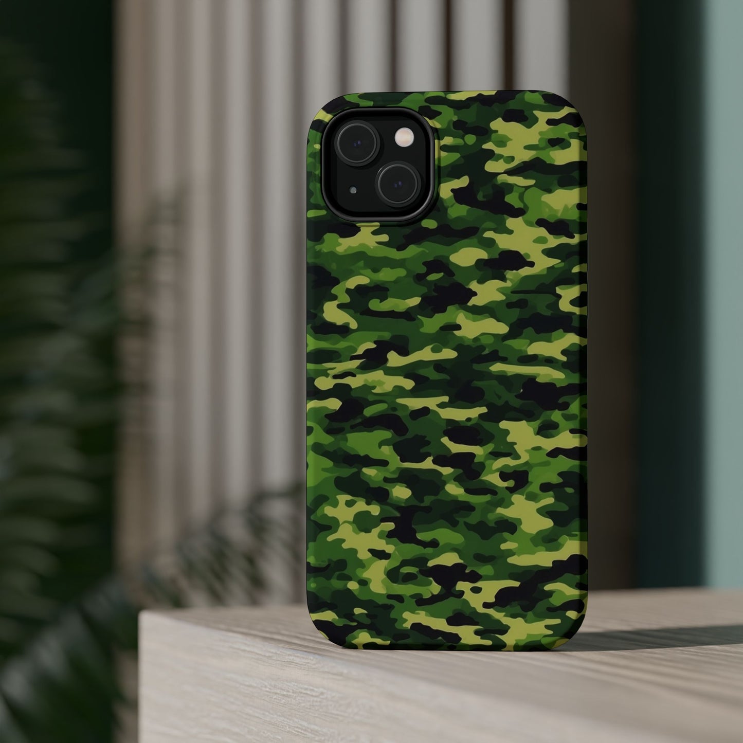 Green Woodland Camouflage – MagSafe iPhone Case, Slim and Shockproof