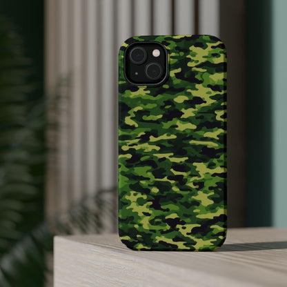 Green Woodland Camouflage – MagSafe iPhone Case, Slim and Shockproof