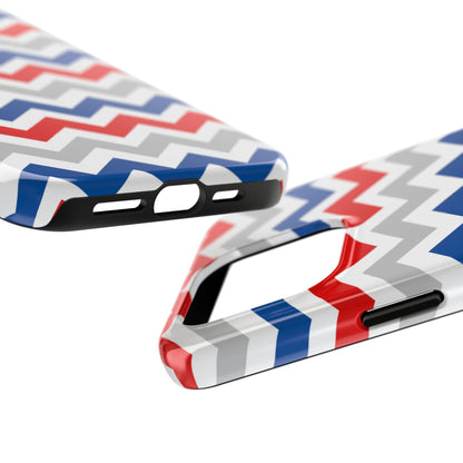 Patriotic Red, White & Blue Chevron – Geometric iPhone Case