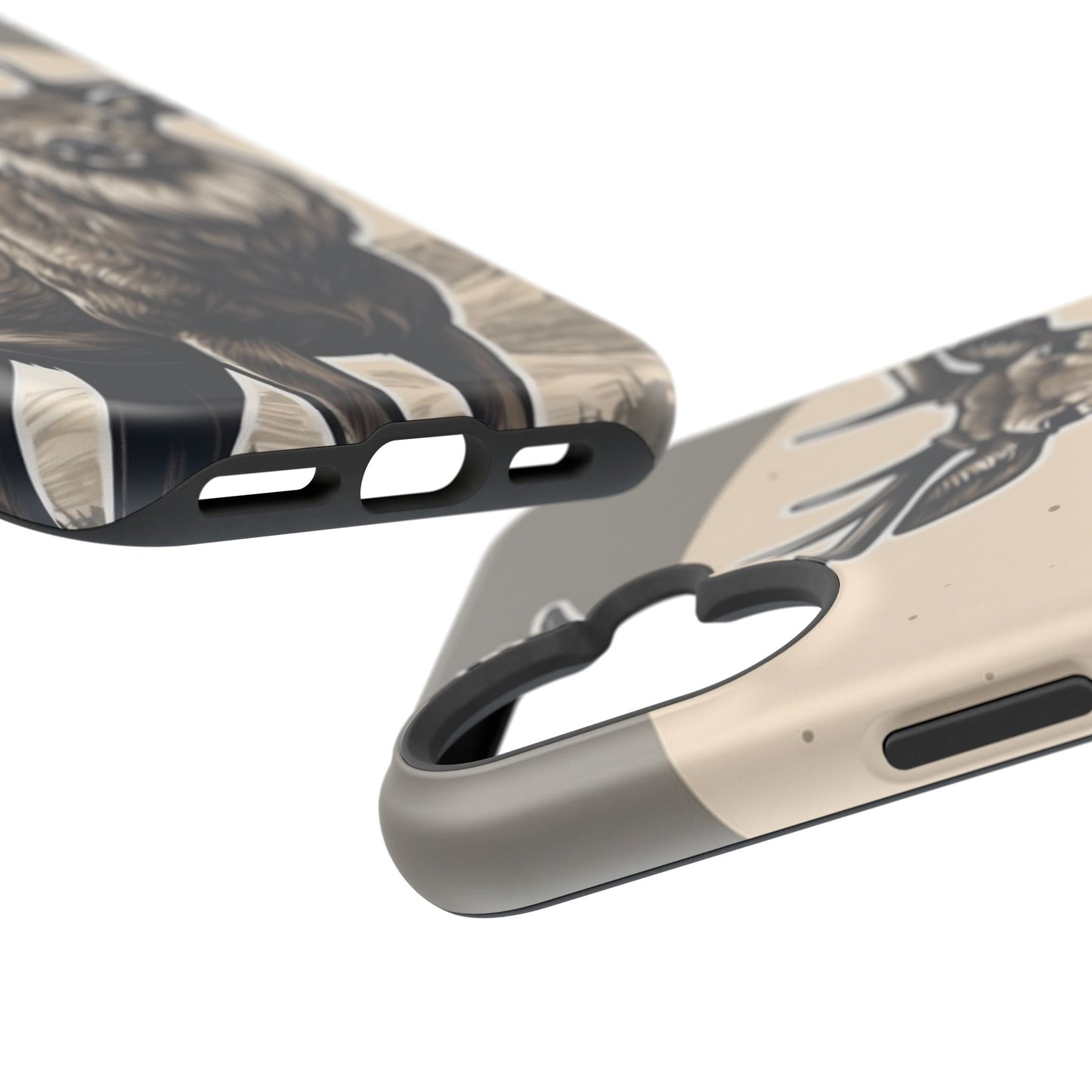 Monochrome Majesty – Regal Stag MagSafe iPhone Cases