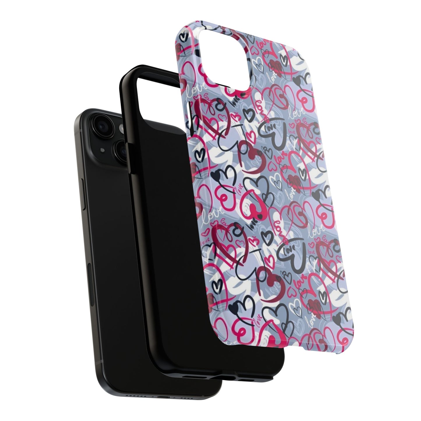 Graffiti Love Hearts iPhone Case