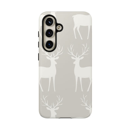 Elegant White Reindeer Pattern – Samsung Galaxy Series Case