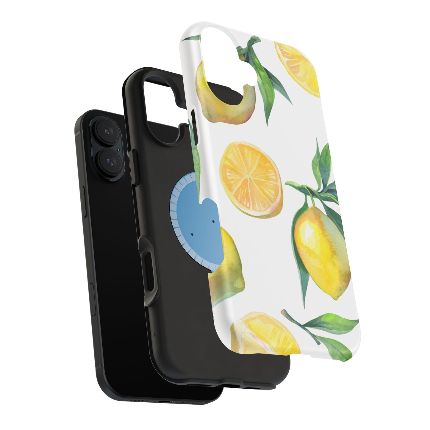 Lemon Grove Watercolor Tough MagSafe iPhone Case – Fresh Citrus Design, Dual-Layer Protection