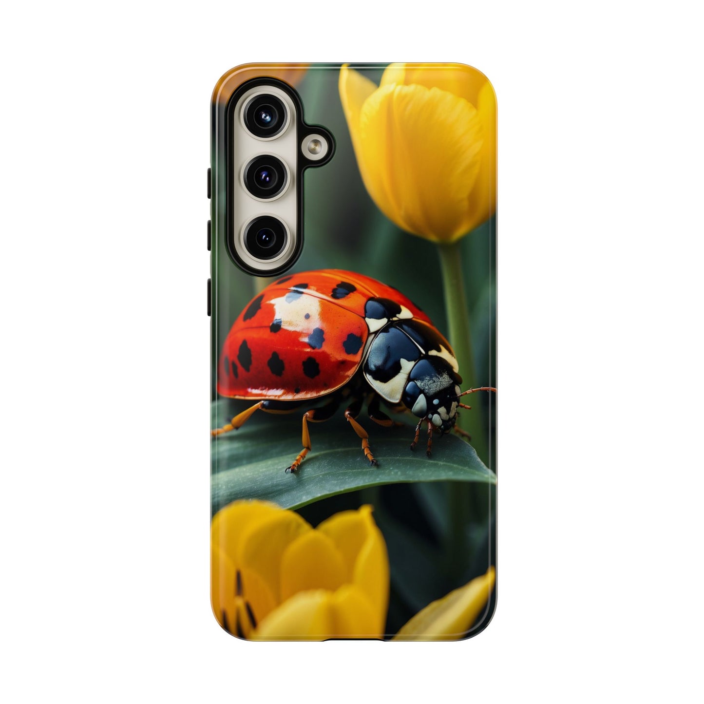 Samsung Galaxy Case: Vibrant Ladybug Amidst a Lush Yellow Flower Garden