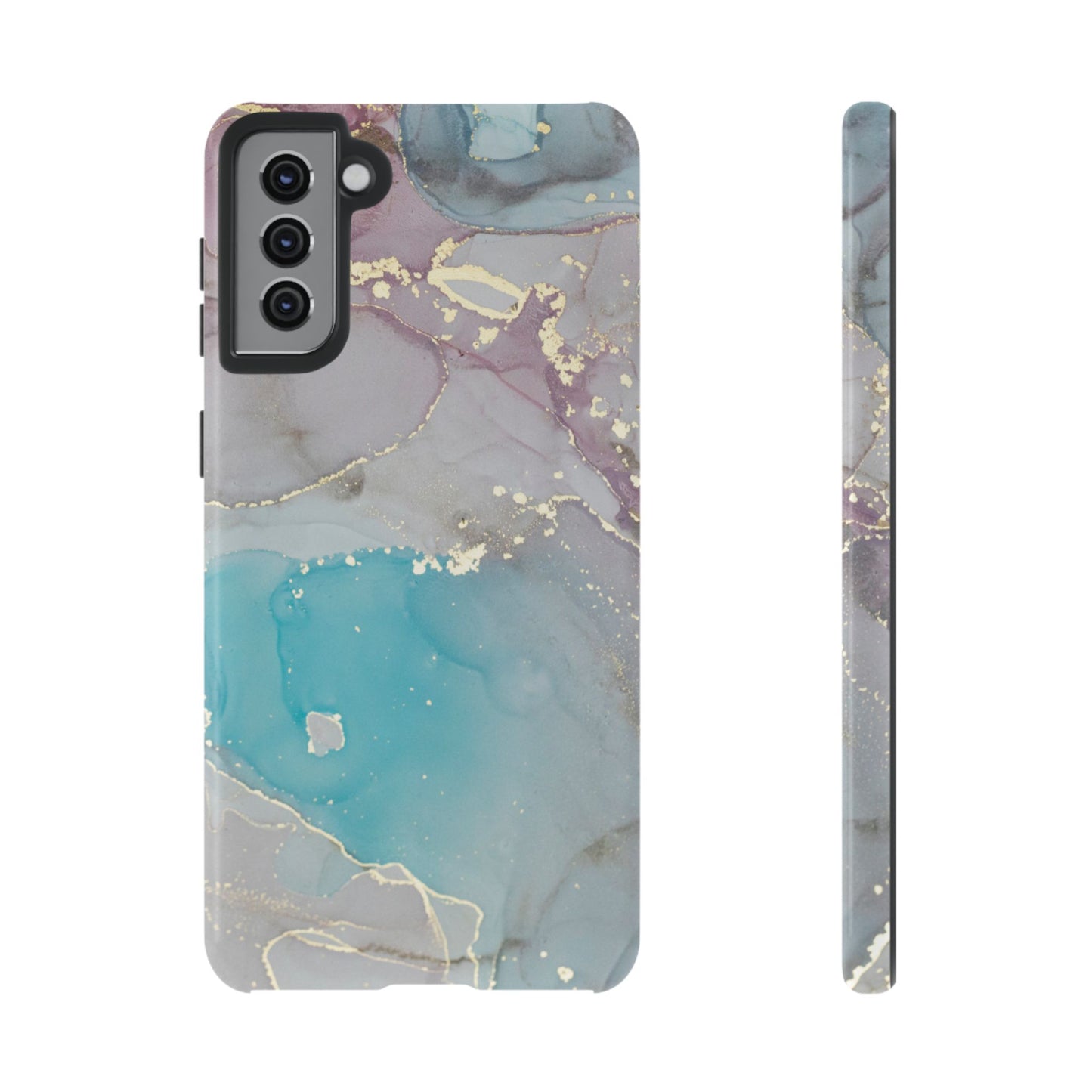 Sky Blue & Purple Marble Wave – Samsung Galaxy Case with Elegant Swirl Design